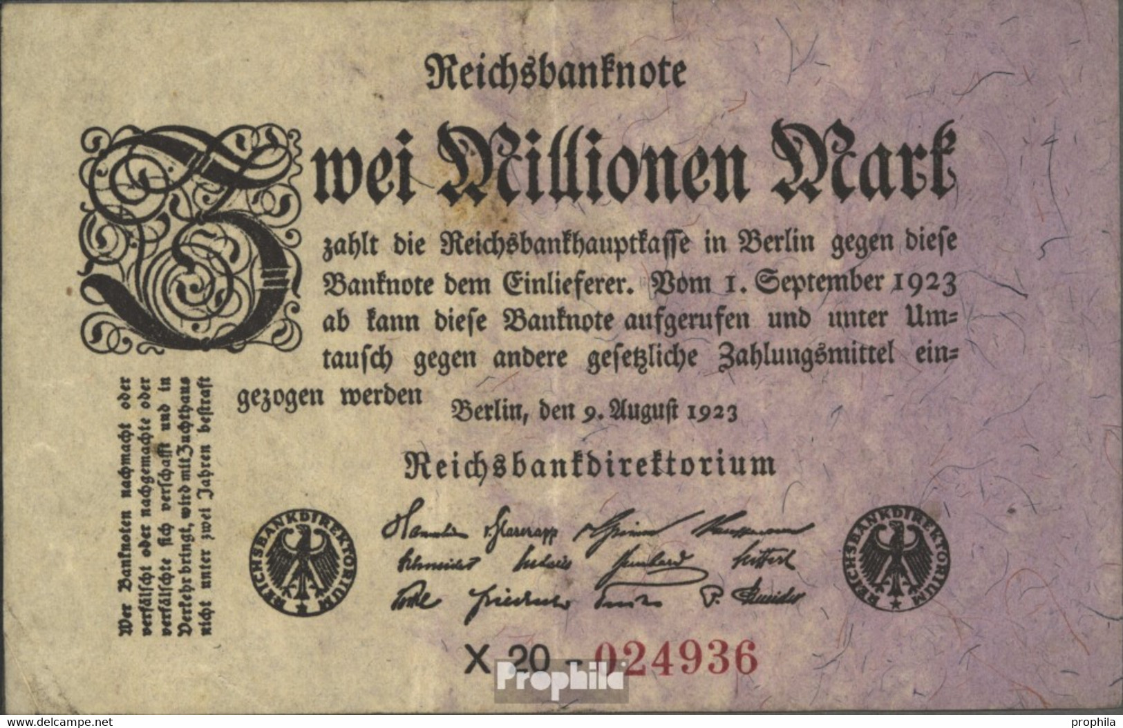 Deutsches Reich Rosenbg: 102b, Privatfirmendruck Schwarzes Firmenzeichen Gebraucht (III) 1923 2 Millionen Mark - 2 Millionen Mark