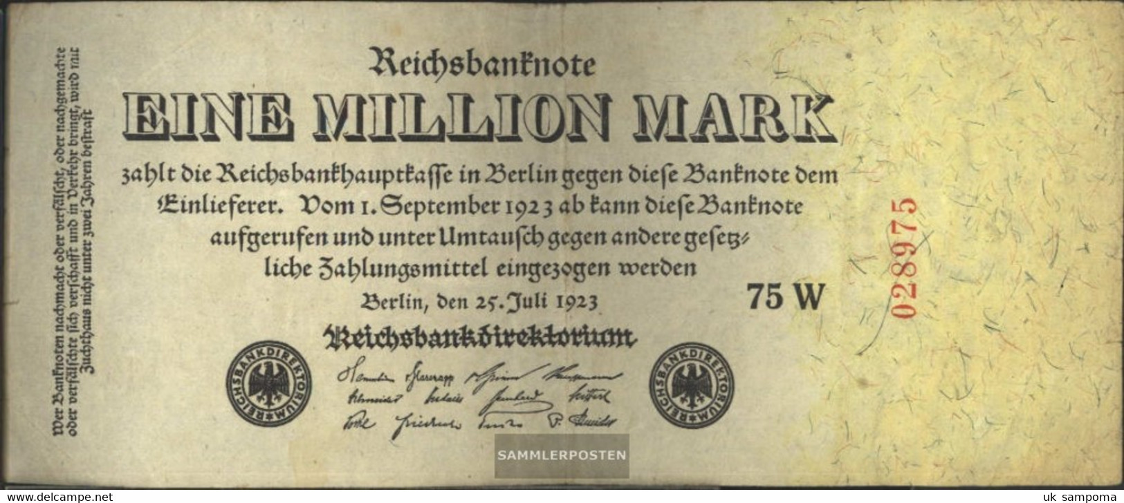 German Empire Rosenbg: 92c, Privatfirmendruck, KN After Outside Used (III) 1923 1 Million. Mark - 1 Mio. Mark