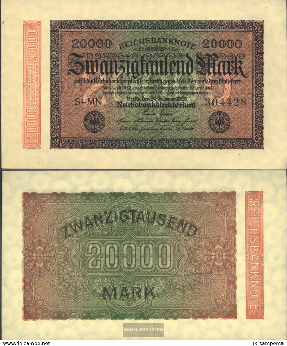 German Empire Rosenbg: 84b, Watermark Rings 6stellige Kontrollnummer Used (III) 1923 20.000 Mark - 20.000 Mark