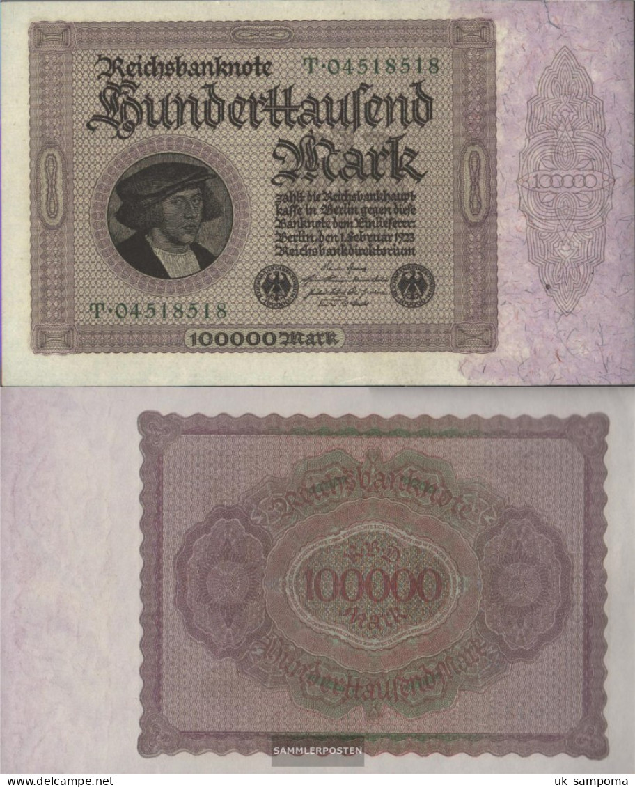 German Empire Rosenbg: 82a, Empire Printing Used (III) 1923 100.000 Mark - 100.000 Mark