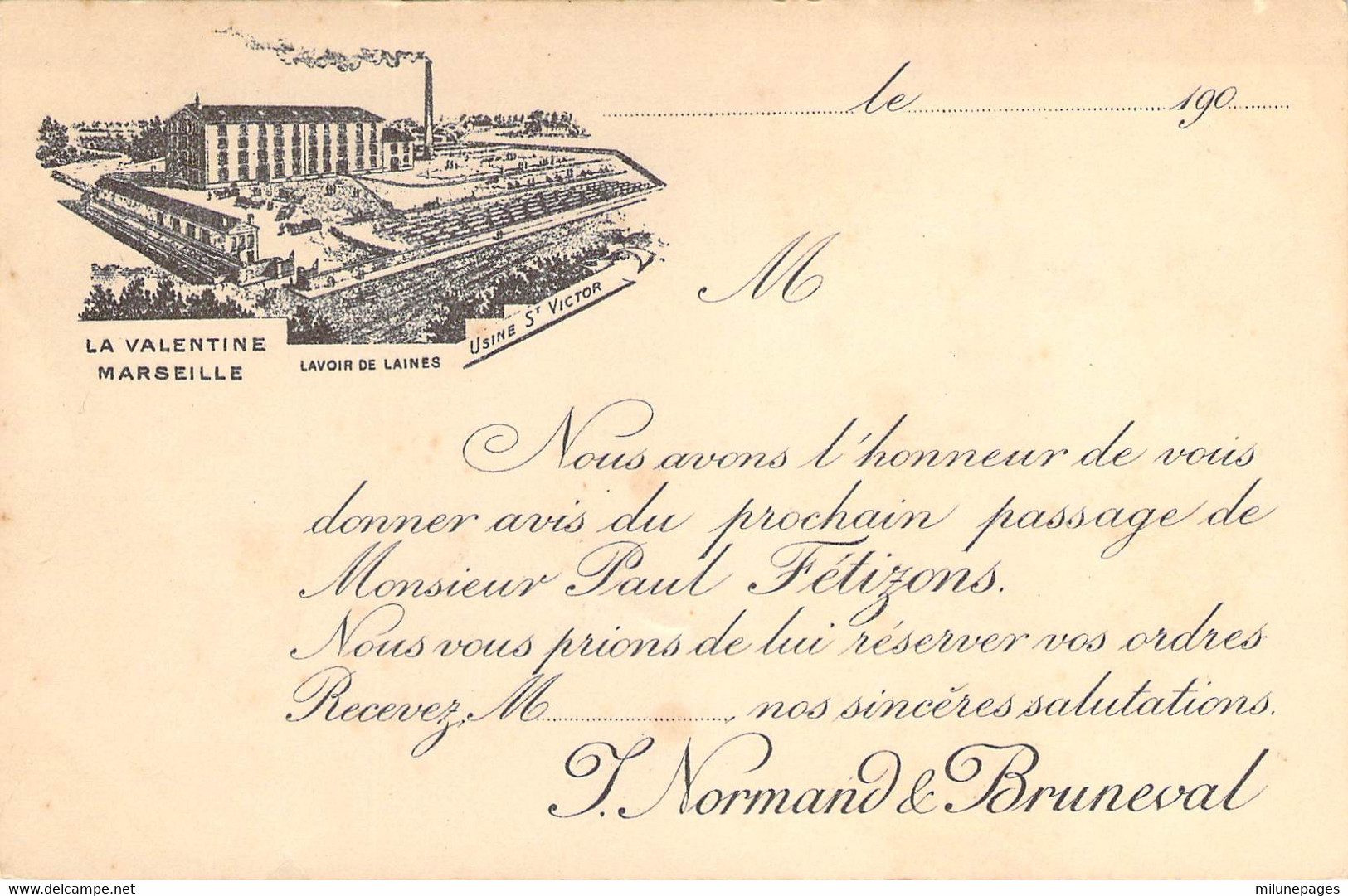 13 Bouches Du Rhône Lavoir De Laines De L'usine St Victor De Normand & Bruneval à La Valentine Par Marseille - Les Caillols, La Valentine