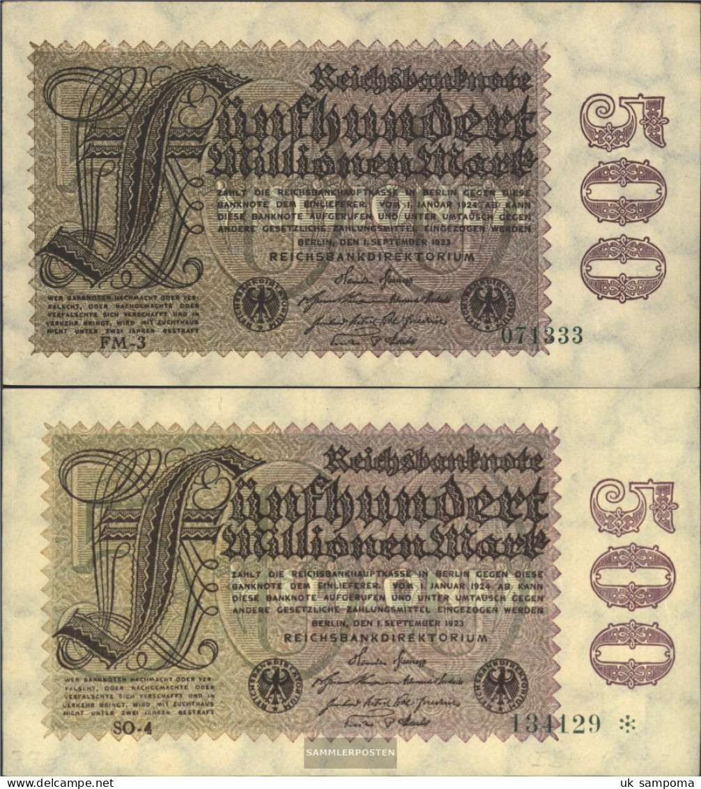 German Empire Rosenbg: 109h, Watermark Stars With S Is Used (III) 1923 500 Million Mark - 500 Millionen Mark