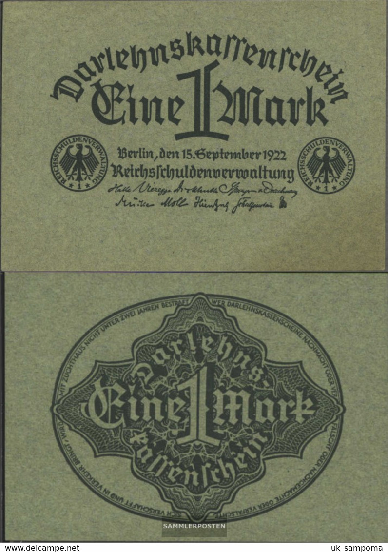 German Empire Rosenbg: 73a, Green Paper Used (III) 1922 1 Mark - 1 Mark