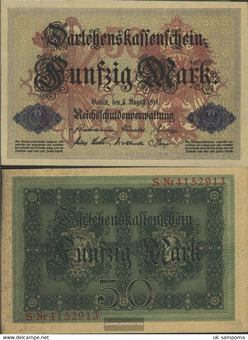 German Empire Rosenbg: 50b, 7stellige Kontrollnummer Used (III) 1914 50 Mark - 50 Mark