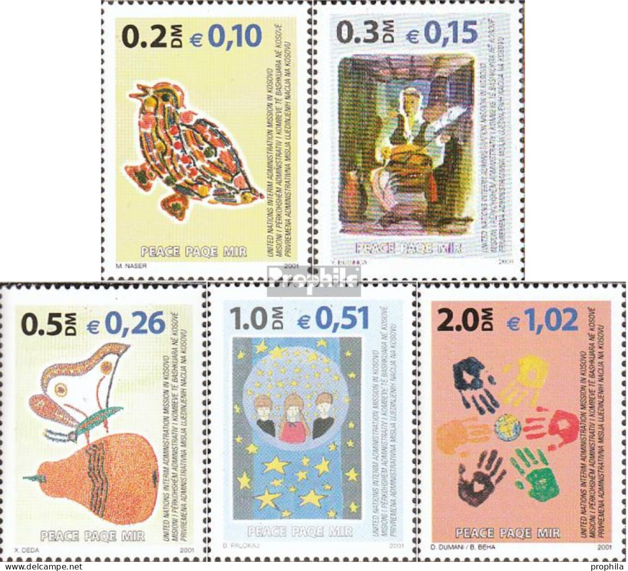 Kosovo 6-10 (kompl.Ausg.) Jahrgang 2001 Komplett Postfrisch 2001 Frieden Im Kosovo - Unused Stamps