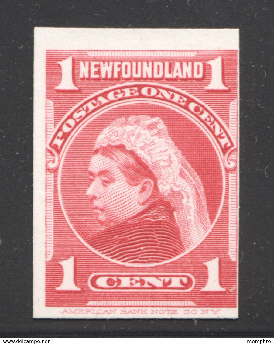 Newfoundland   India Paper On Cardboard Plate Proof  Unitrade  79P - Fine Di Catalogo (Back Of Book)