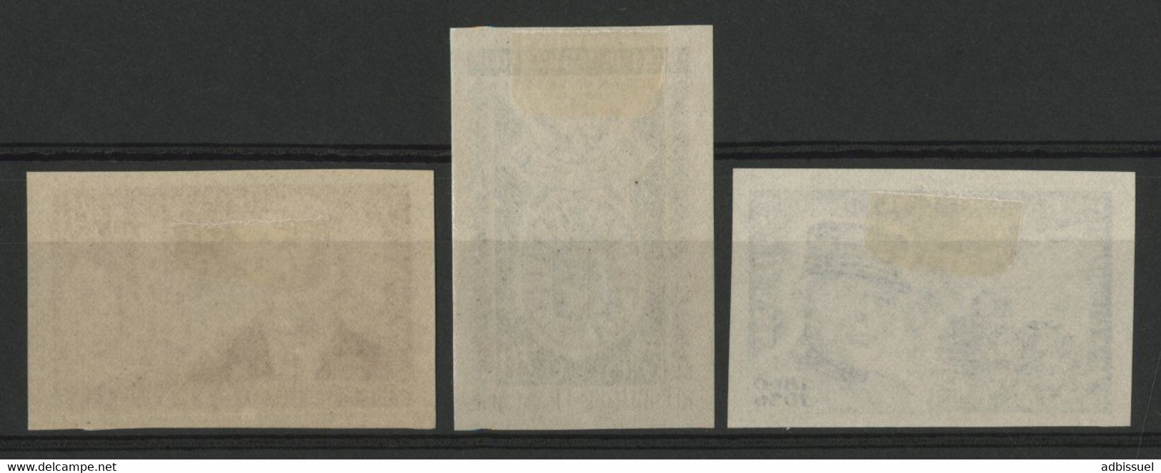 N° 1270 + 1271 + 1272 ESSAIS NON DENTELE "ESTIENNE/SANGNIER/LIBERATION". Neufs * (MH). TB. - Color Proofs 1945-…