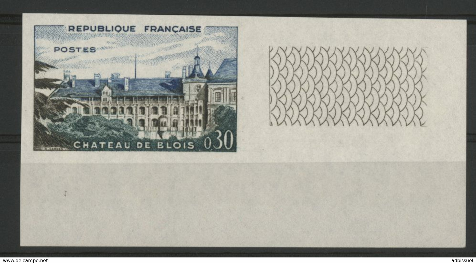 N° 1255 NON DENTELÉ CHATEAU DE BLOIS. Signé A.BRUN. Avec Un Coin De Feuille. Neuf * (MH). TB. - Non Classificati