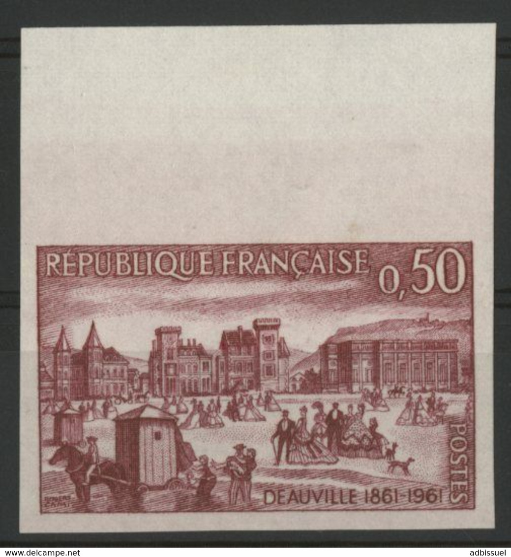 N° 1294 NON DENTELE Centenaire De Deauville. Avec Un Bord De Feuille. 50ct Rose-lilas. Neuf ** (MNH) TB. - 1961-1970