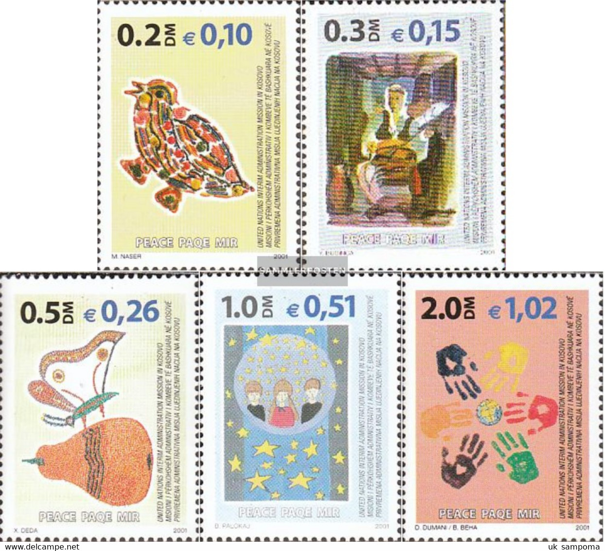 Kosovo 6-10 (complete Issue) Volume 2001 Completeett Unmounted Mint / Never Hinged 2001 Peace In Kosovo - Unused Stamps