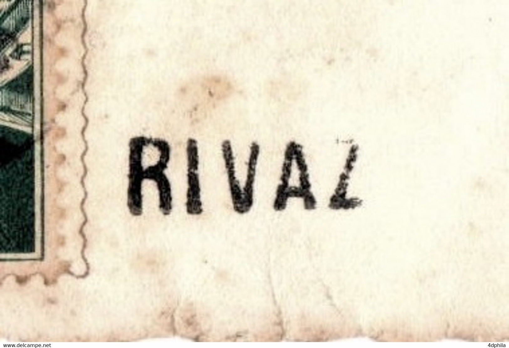 RIVAZ 1930 - Stabstempel über AK - Oblitération Linéaire Sur CPA - Rivaz