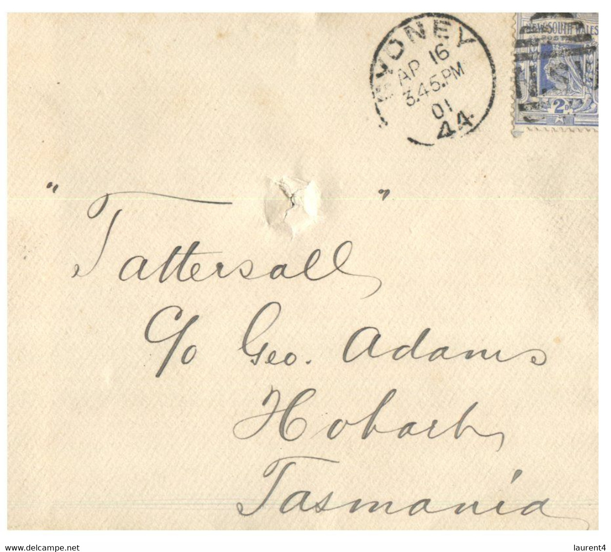 (W 21 A) Australia Very Old - 1901 - New South Wales Cover Posted To Tasmania - Other & Unclassified