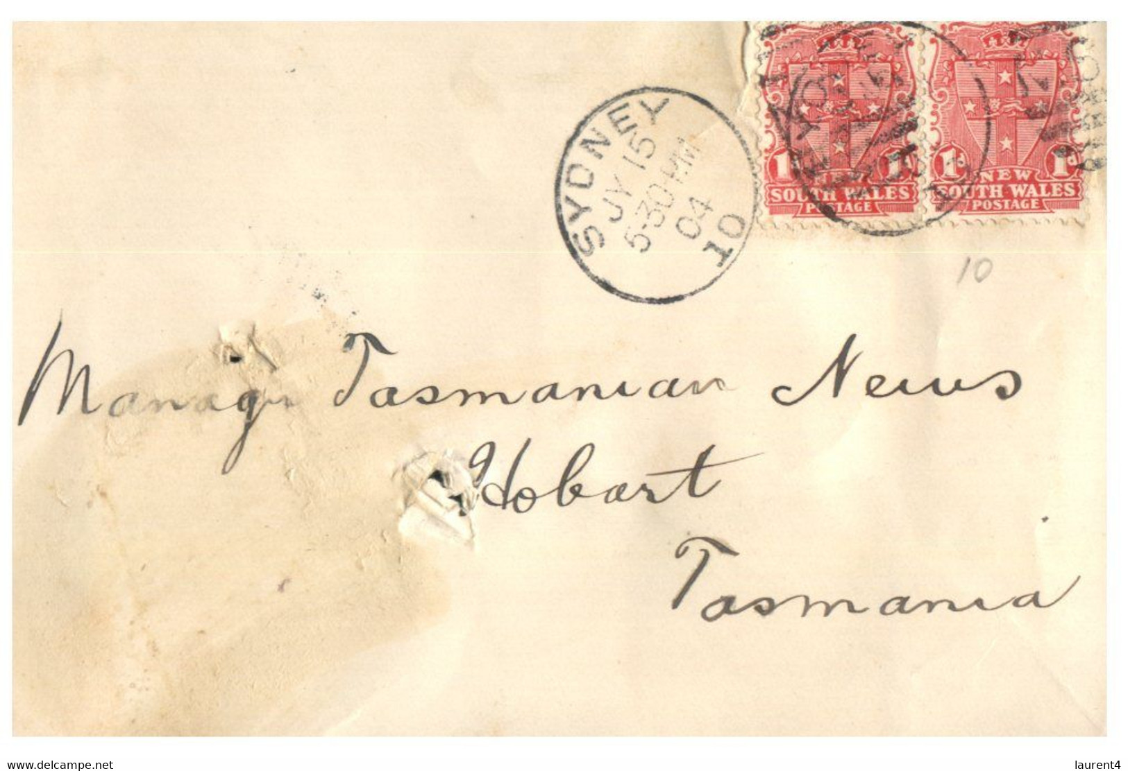 (W 21 A) Australia Very Old - 1904 - New South Wales Cover Posted To Tasmania - Other & Unclassified