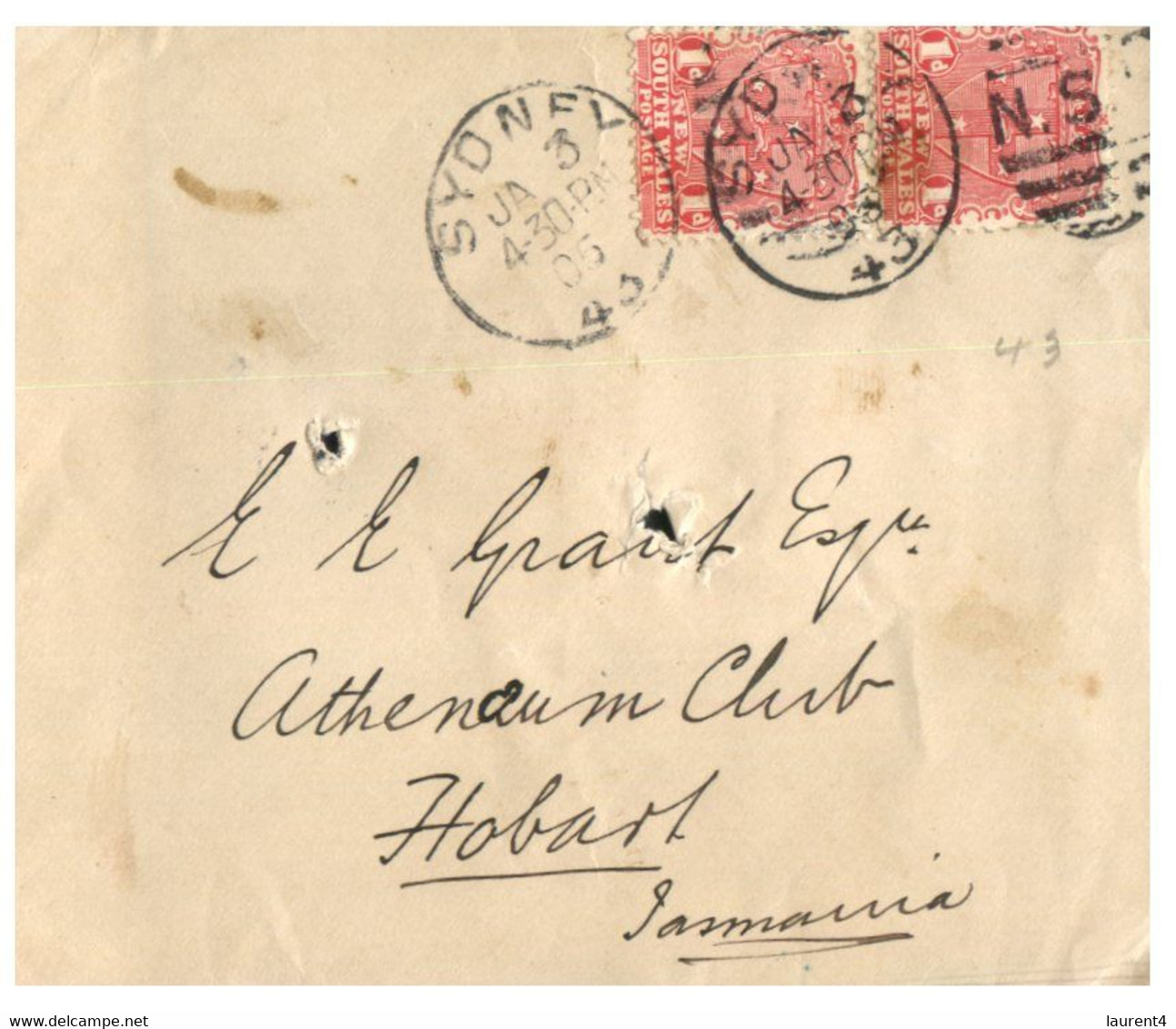 (W 21 A) Australia Very Old - 1905 - New South Wales Cover Posted To Tasmania - Other & Unclassified