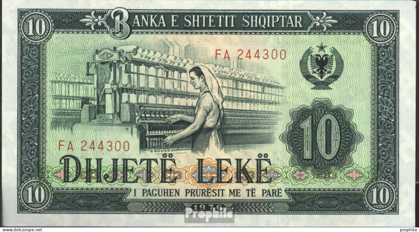 Albanien Pick-Nr: 43a Bankfrisch 1976 10 Leke - Albanie