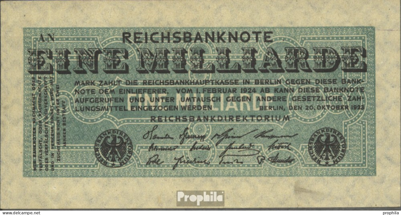 Deutsches Reich Rosenbg: 119a, Wasserzeichen Kreuzblüten Mit Firmenzeichen Gebraucht (III) 1923 1 Milliarde Mark - 1 Mrd. Mark