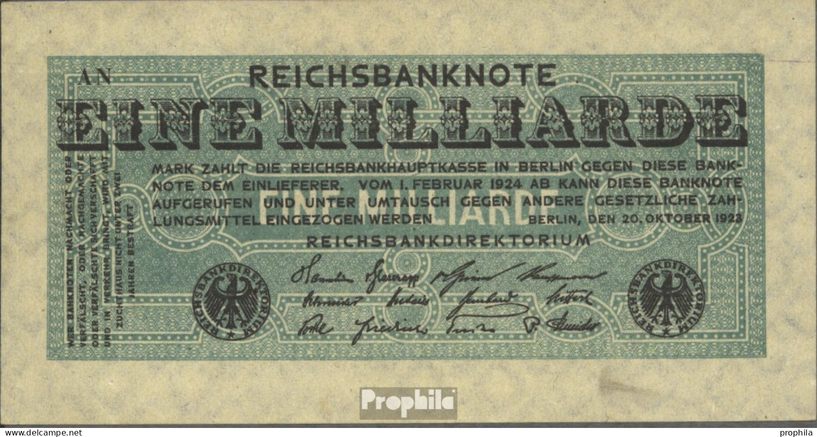 Deutsches Reich Rosenbg: 119a, Wasserzeichen Kreuzblüten Mit Firmenzeichen Gebraucht (III) 1923 1 Milliarde Mark - 1 Miljard Mark