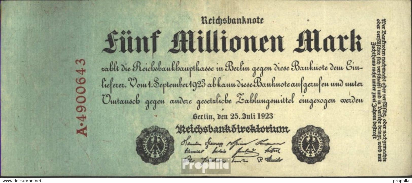 Deutsches Reich Rosenbg: 94 Gebraucht (III) 1923 5 Millionen Mark - 5 Miljoen Mark