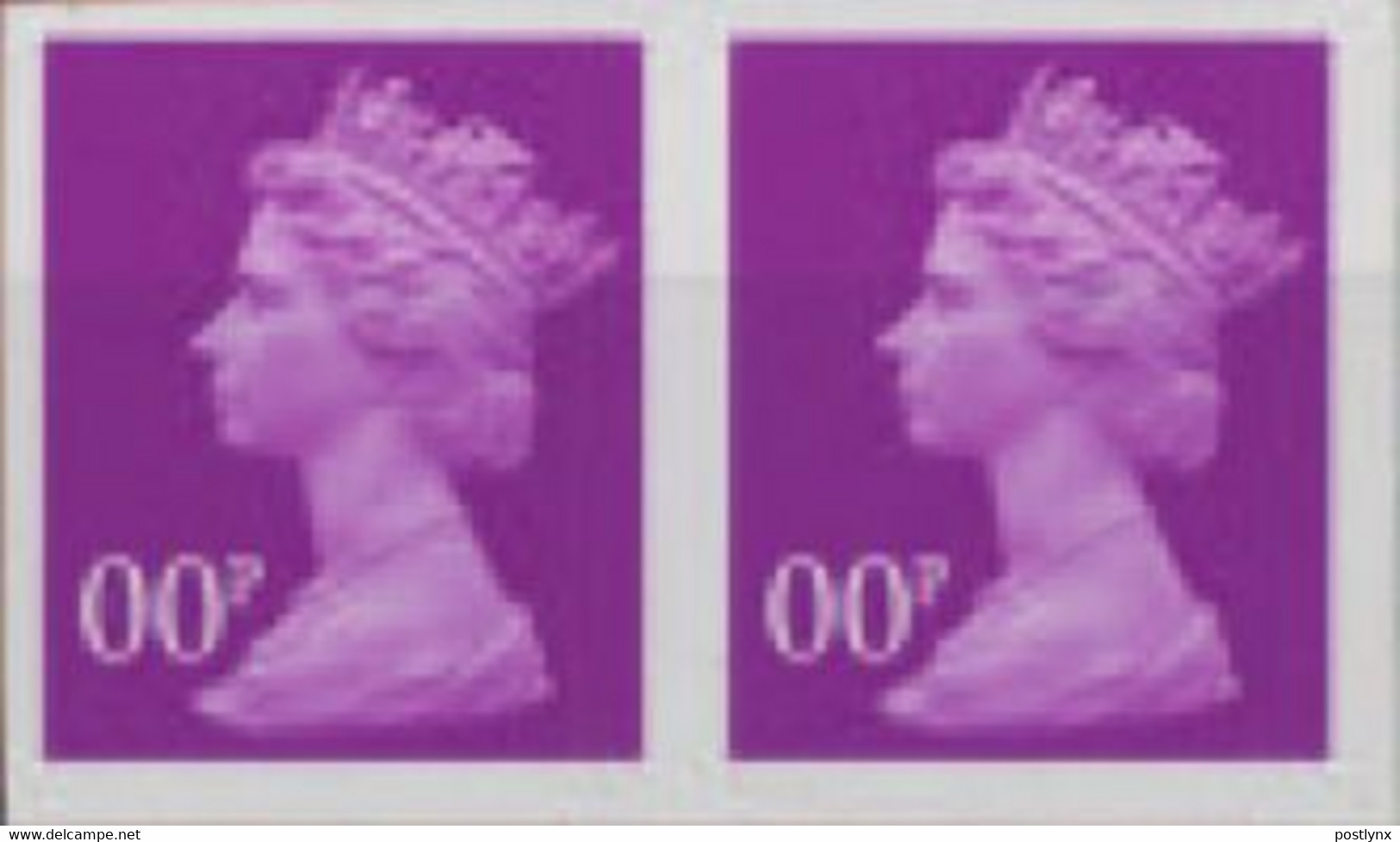 GREAT BRITAIN 2002 Machin Denomination OO (20p) Purple Haze TRIAL PAIR - Ensayos, Pruebas & Reimpresiones