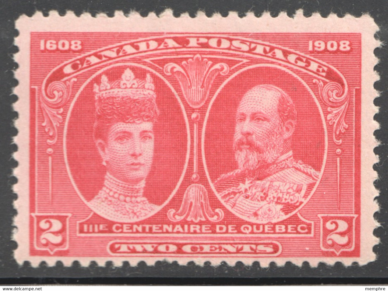 1908  Quebec City Tercentenary  2 ¢ King Edward VII & Queen  Scott 98 MNH ** - Neufs