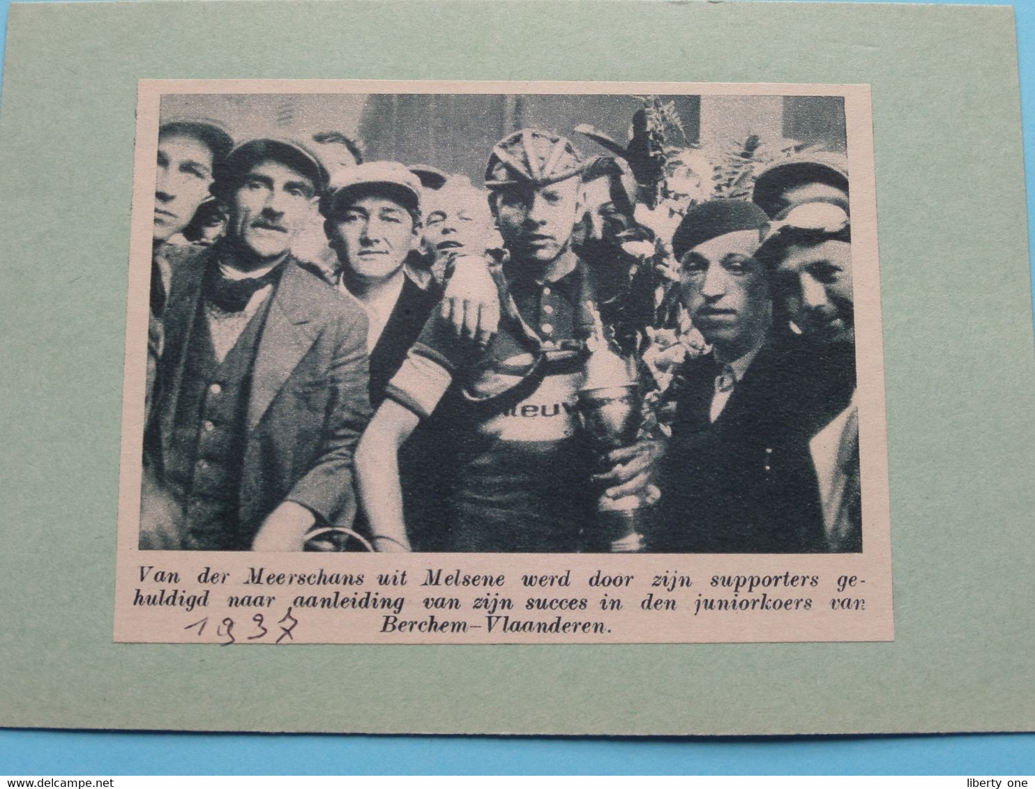 VAN DER MEERSCHANS Uit Melsene / Huldiging Juniorkoers BERCHEM - 1937 ( Zie Foto Voor Detail ) KRANTENARTIKEL ! - Cyclisme