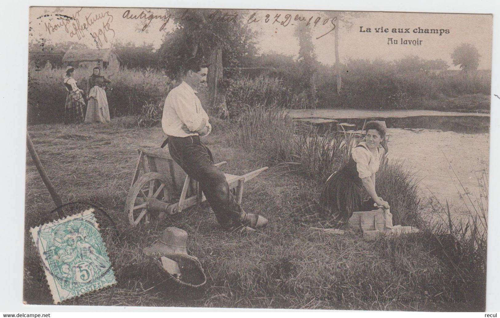 AGRICULTURE - LA VIE AUX CHAMPS -  Au Lavoir ( Timbre à Date De 1905 ) - Otros & Sin Clasificación