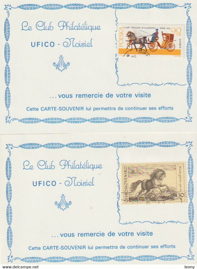 5  CARTES  " SOUVENIR - CLUB PHILATELIQUE  " UFICO "  NOISIEL " - Verzamelingen & Reeksen