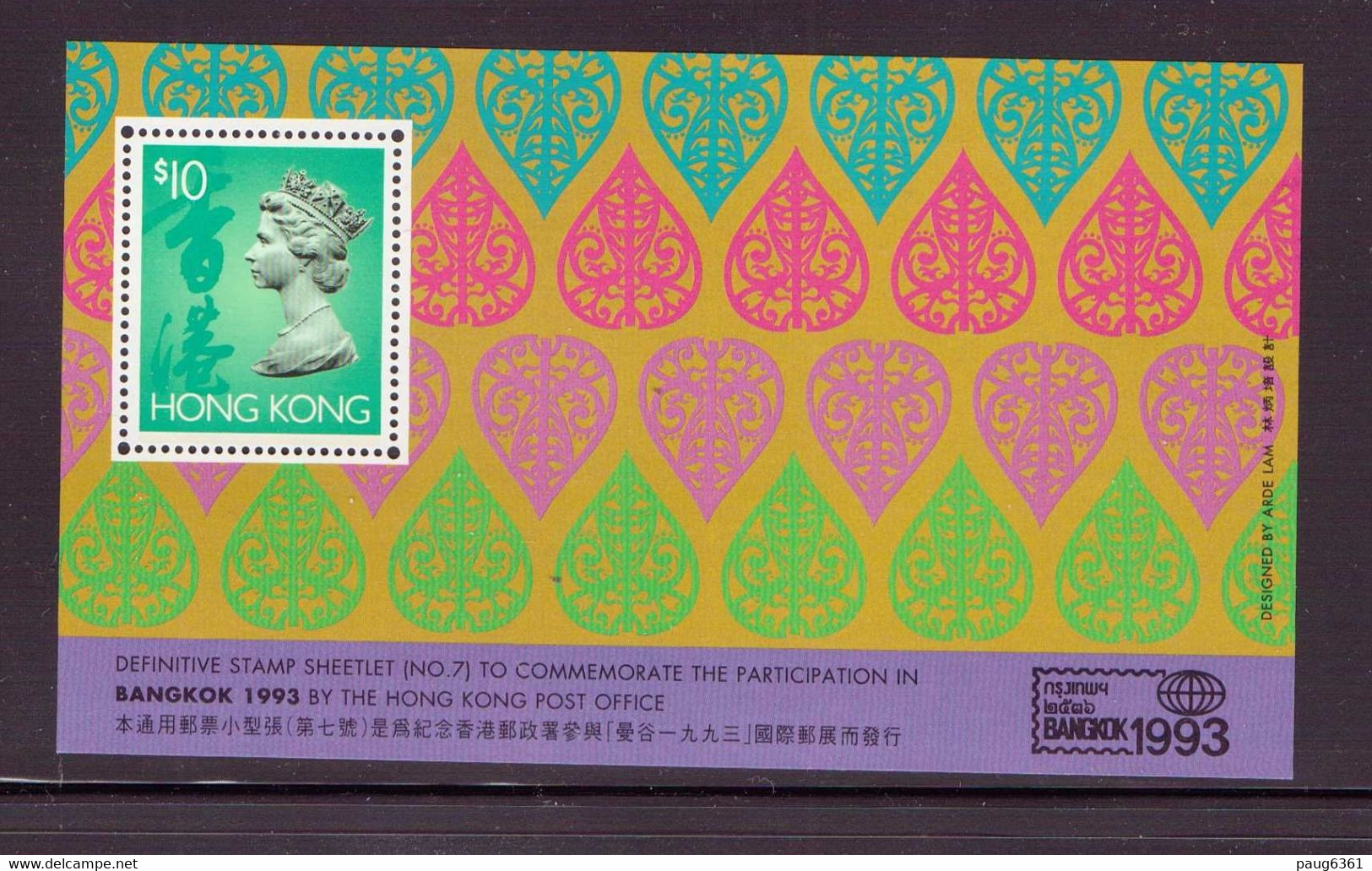 HONG-KONG 1993 BLOC TP COURANT  YVERT N°B28  NEUF MNH** - Blocs-feuillets