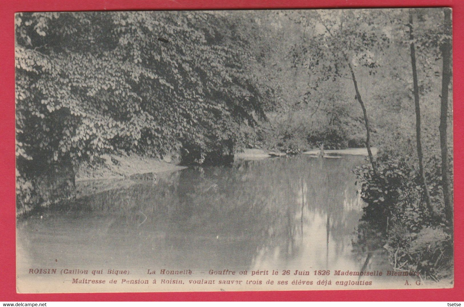 Roisin ( Caillou Qui Bique ) - Gouffre Où Périt Mlle Bieumert ... - 1912 ( Voir Verso Griffe Postale Roisin-Autreppe  ) - Honnelles