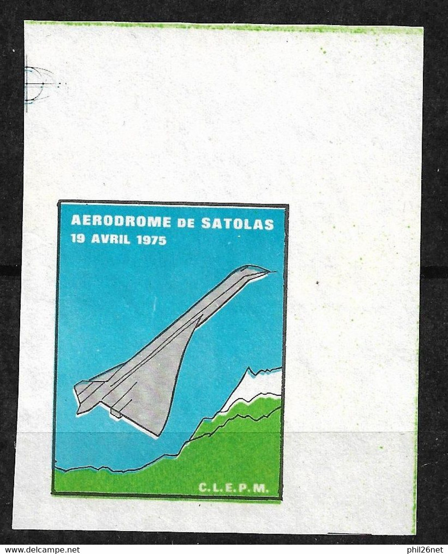 Concorde Vignette Satolas Le  19/04/1975 Coin De Feuillet Emis Neuf (*)  TB  - Aviation