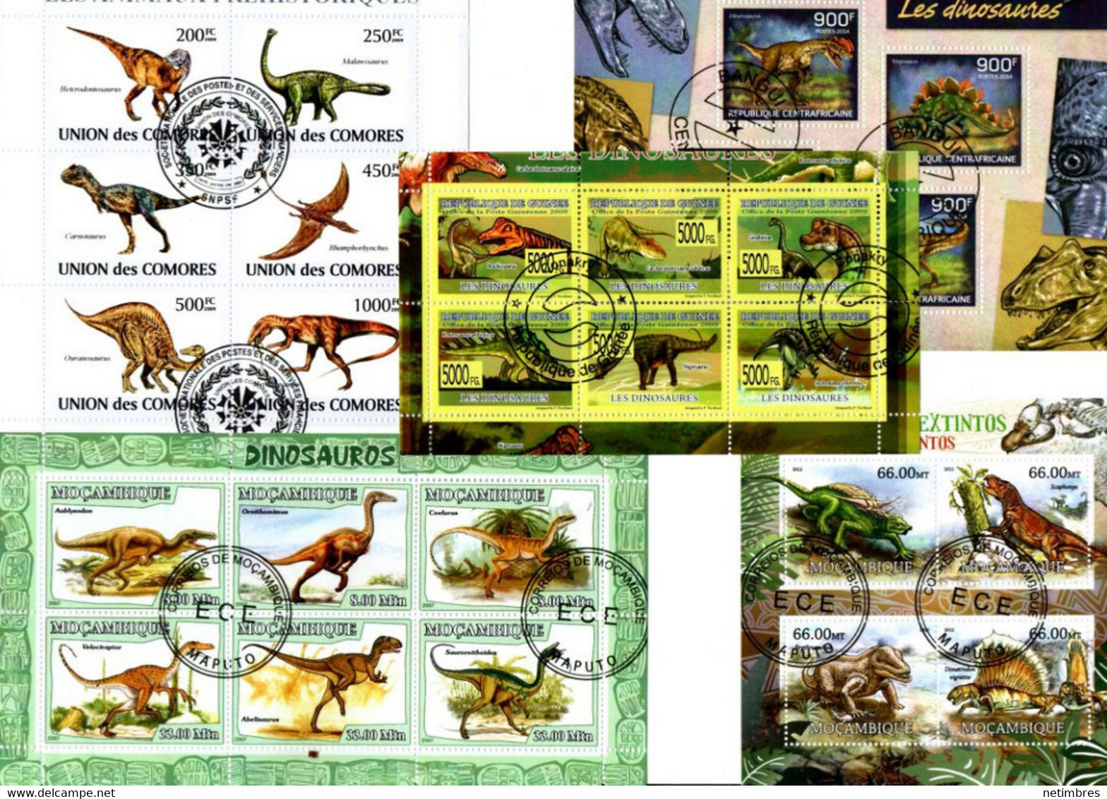 Lot Timbres Thematique " Animaux Prehistoriques " - Prehistorics