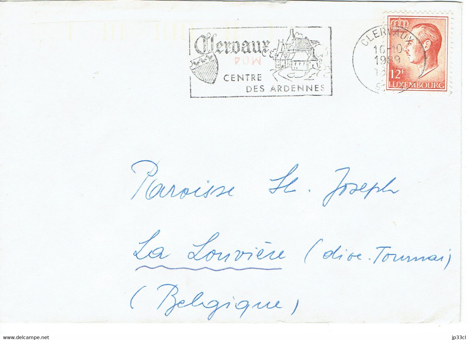 Flamme Clervaux Centre Des Ardennes Sur Lettre Du 16/10/1989 Vers La Belgique - Macchine Per Obliterare (EMA)