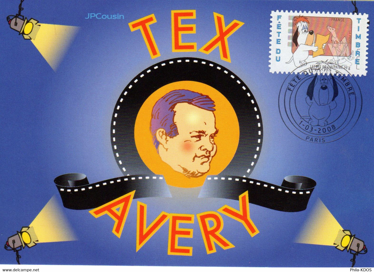 " TEX AVERY : DROOPY ET LE LOUP " Sur Carte Maximum De 2008 N° YT ADH 160  Parfait état. CM - Comics