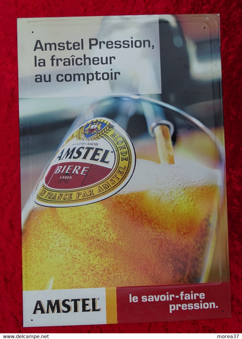 AMSTEL   ( Vrai Plaque De Bar Donné Par Représentant Pas Repro) - Plaques En Tôle (après 1960)