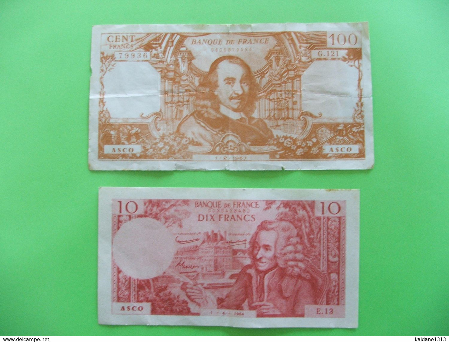 2 Billets Asco De 10 Francs Voltaire Et 100 Francs Corneille Pour Usage Scolaire - Fictifs & Spécimens