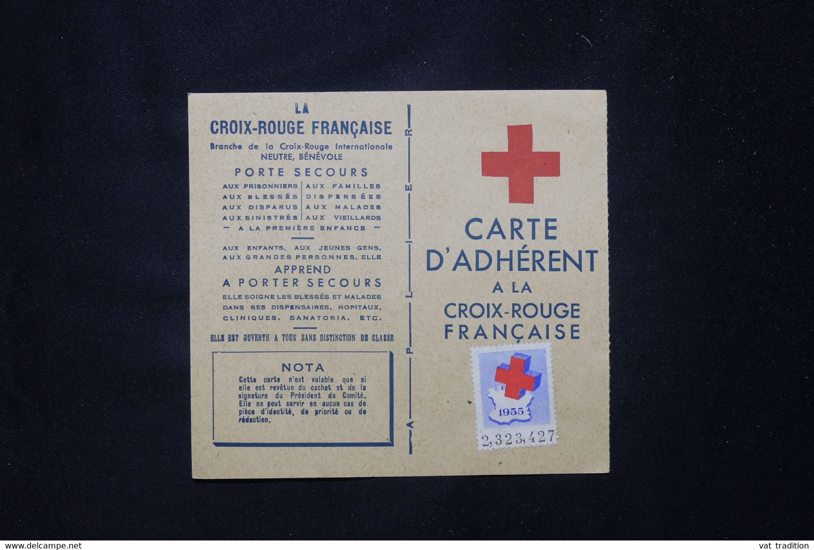 FRANCE - Carte D'Abonnement De La Croix Rouge De Montpellier En 1955, Vignettes Recto Et Verso  - L 78089 - Rode Kruis
