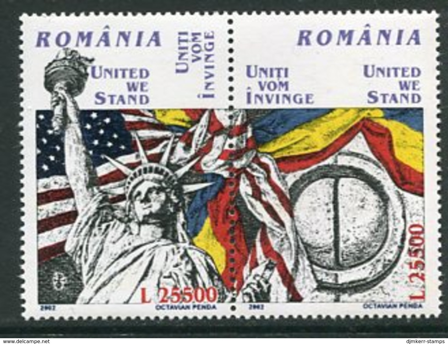 ROMANIA 2002 Commemoration Of New York Terror Attack   MNH / **.  Michel 5647-48 - Ungebraucht