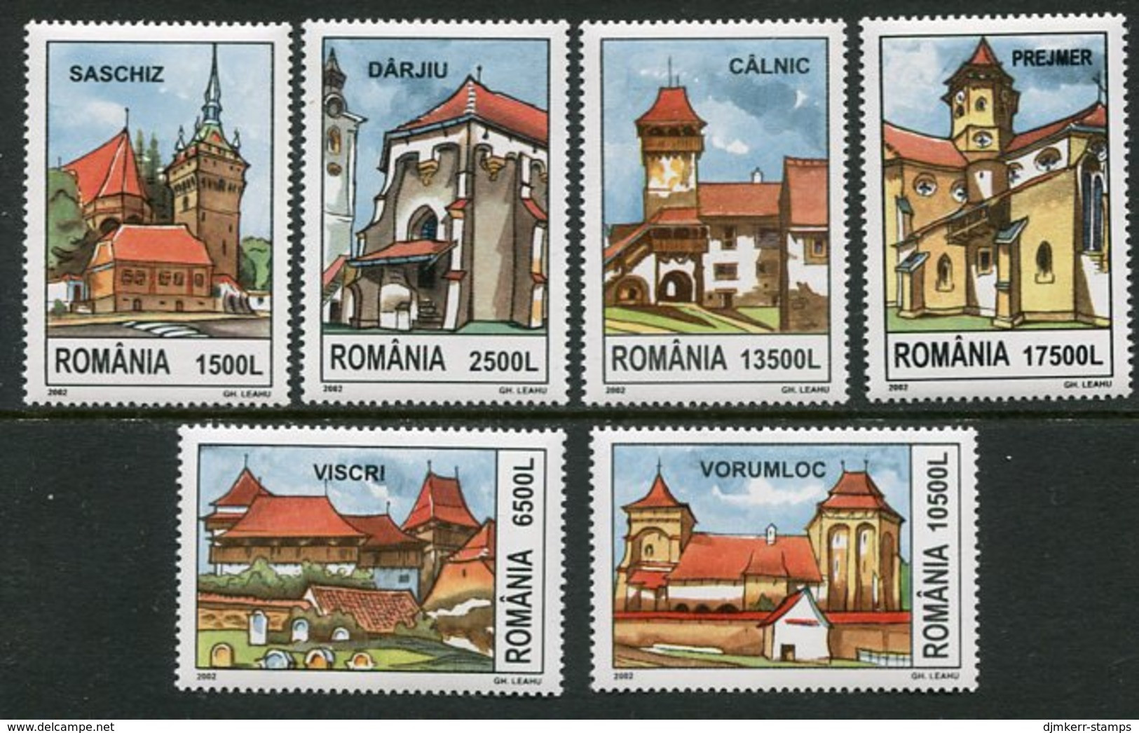 ROMANIA 2002 Fortress Churches In Transylvania MNH / **.  Michel 5649-54 - Ungebraucht