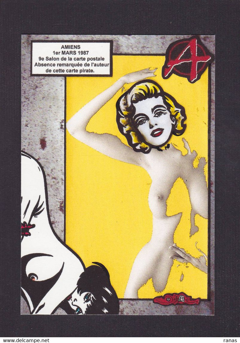 CPM Salon De Cartes Postales Tirage Limité 30 Ex Numérotés Signés JIHEL Femme Nue Nude érotisme Pin Up Amiens - Bourses & Salons De Collections