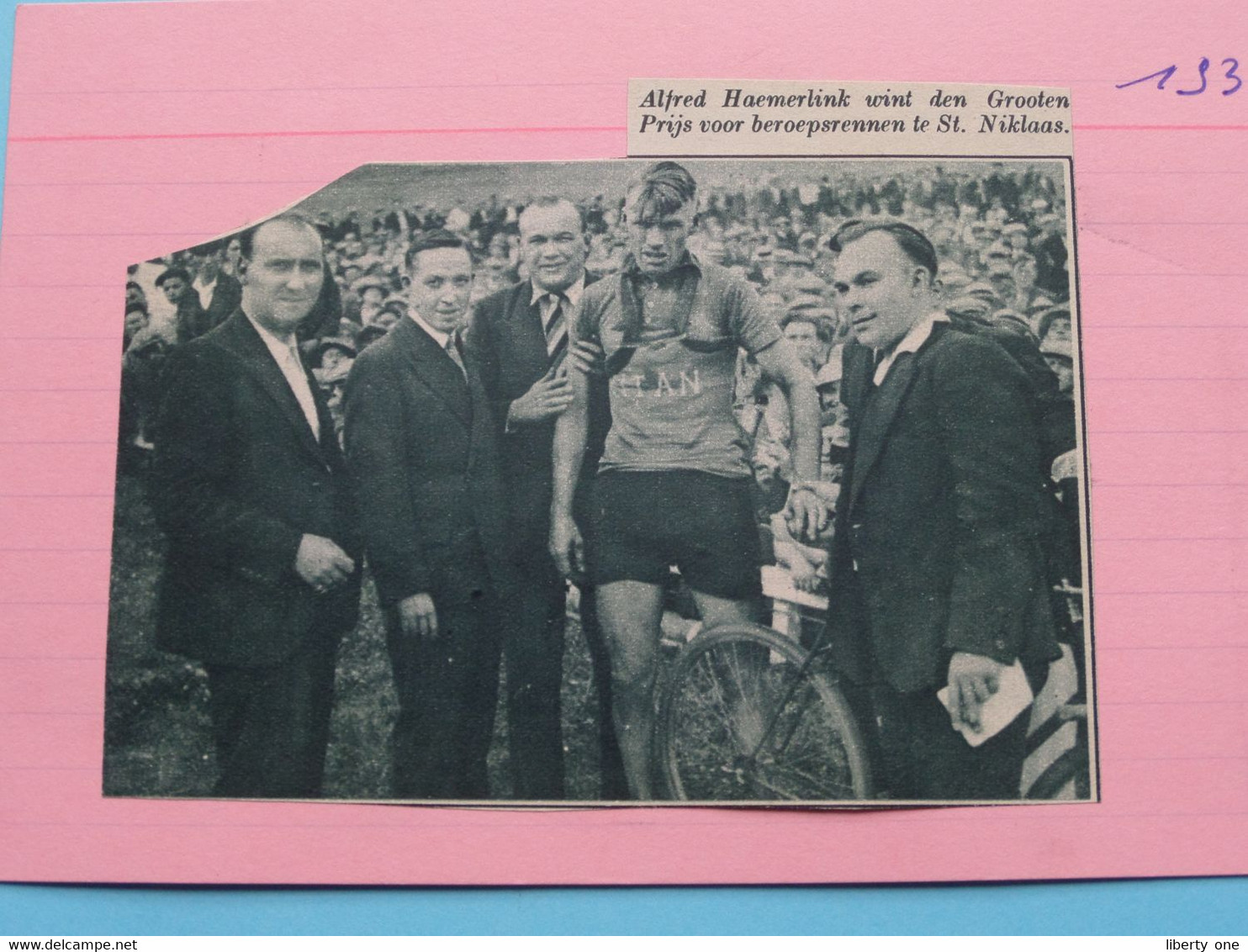 Alfred HAEMERLINK Wint Den Grooten Prijs Beroepsrenners Te St. NIKLAAS - 1934 ( Zie Foto Voor Detail ) KRANTENARTIKEL ! - Cyclisme