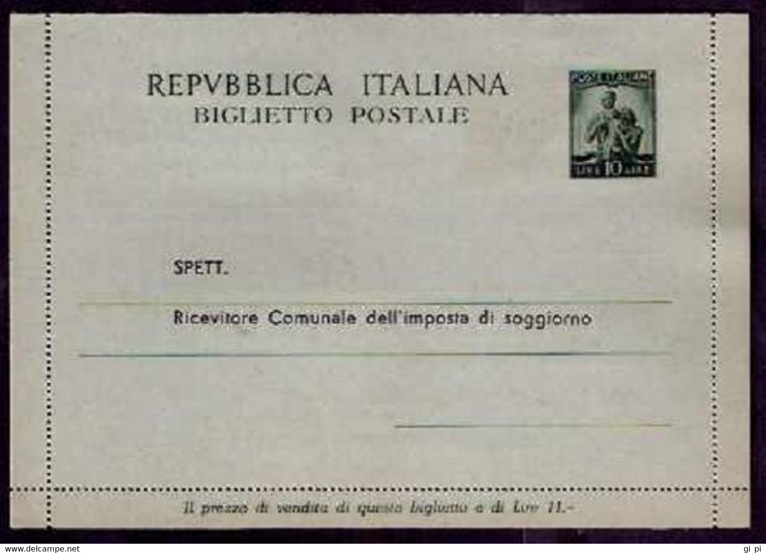 F3627  - BIGLIETTO POSTALE REPUBBLICA - Interi Postali