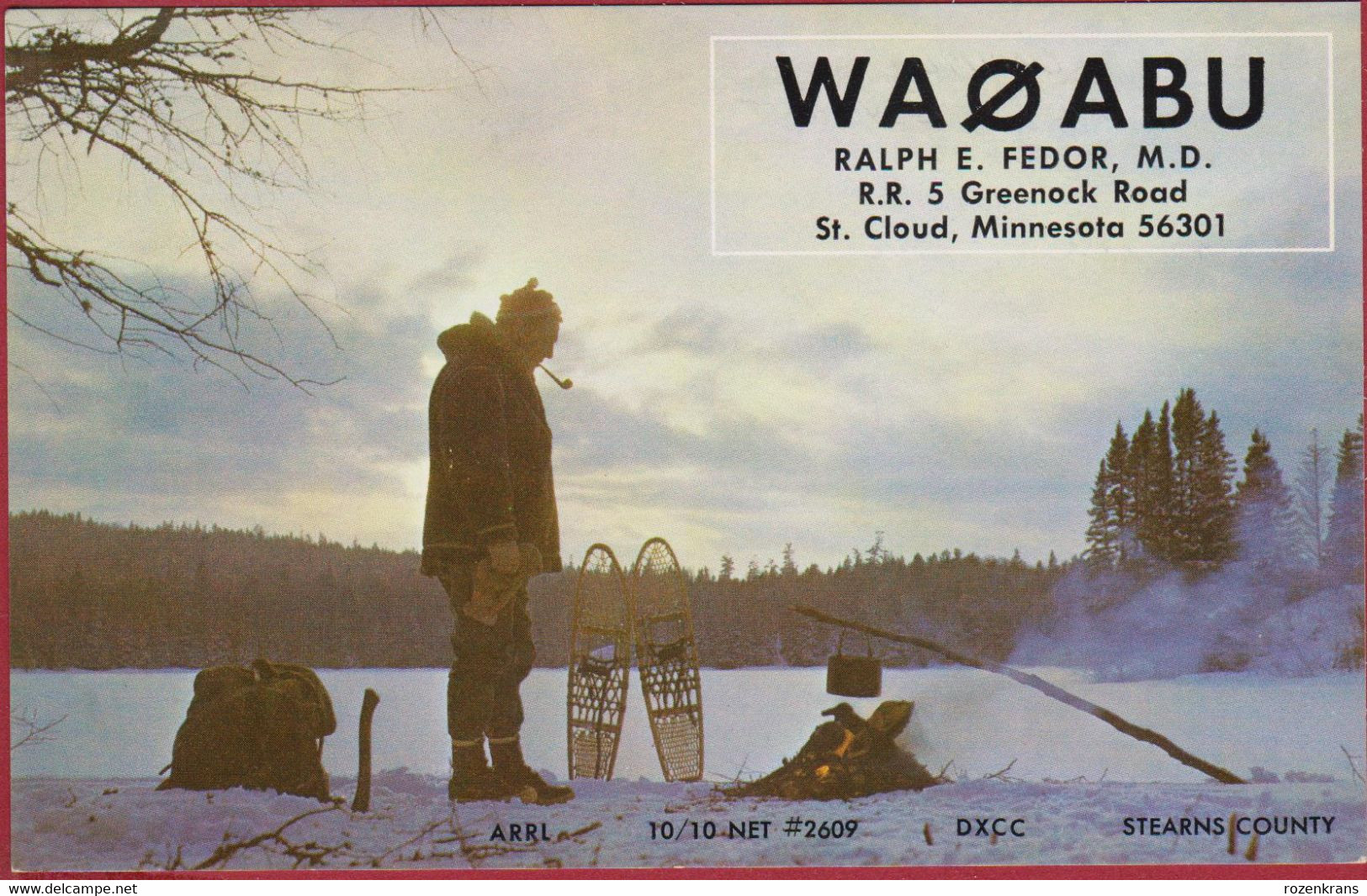 QSL Card Amateur Radio Funkkarte St. Cloud Minnesota Snow Shoe Explorer 1977 USA - Amateurfunk