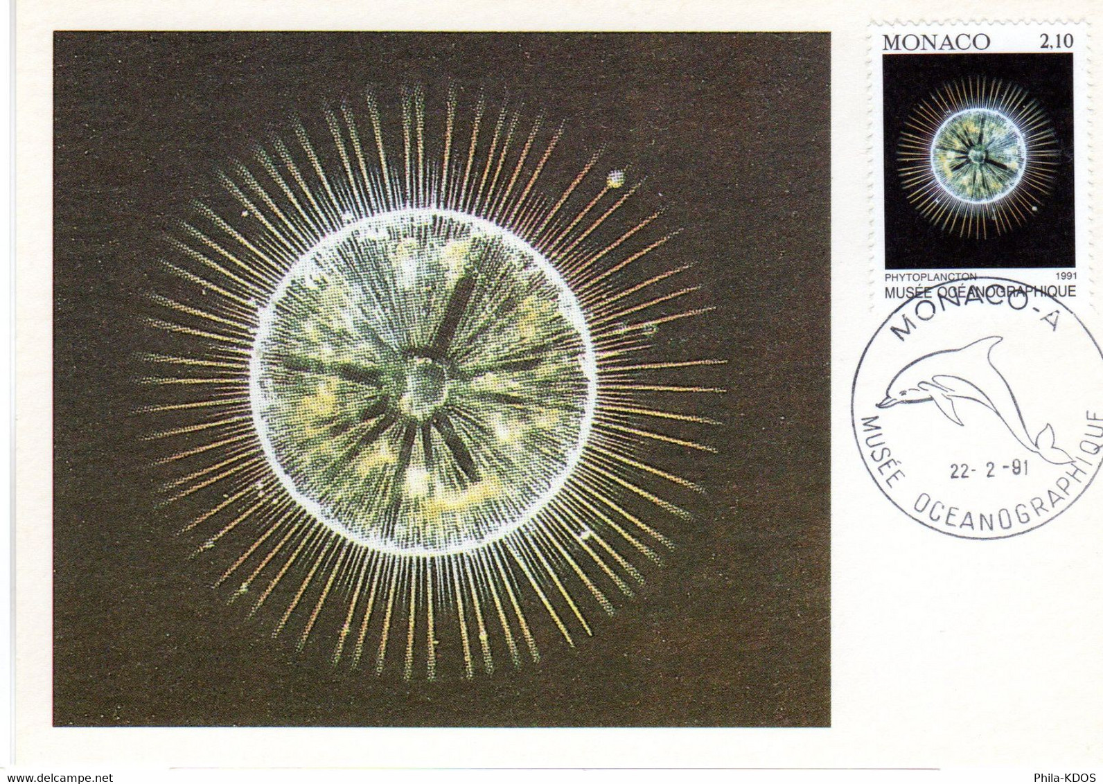 " PHYTOPLANCTON " Sur Carte Maximum De Monaco De 1991 N° YT 1761. Parfait état CM - Milieubescherming & Klimaat