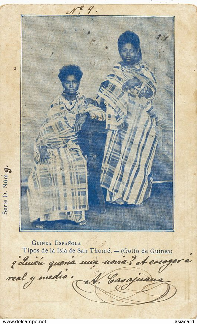 Guinea Espanola Tipos De La Isla De San Thomé . Women . Pionnière. - São Tomé Und Príncipe