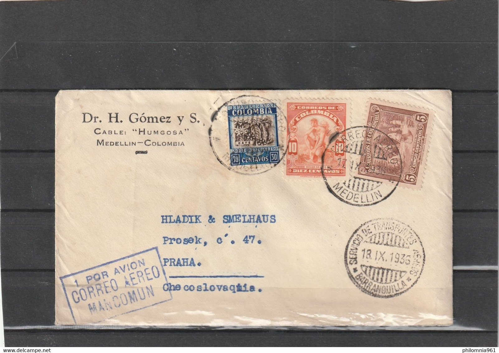 Colombia AIRMAIL COVER 1936 - Colombia