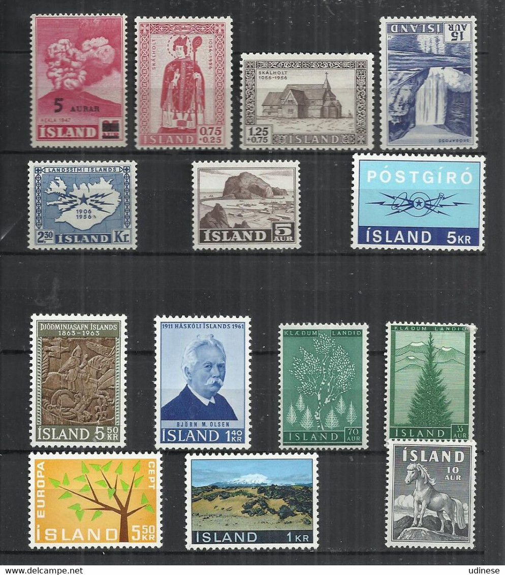 ICELAND - LOT OF 14 DIFFERENT - MNH MINT NEUF NUEVO - Collections, Lots & Series