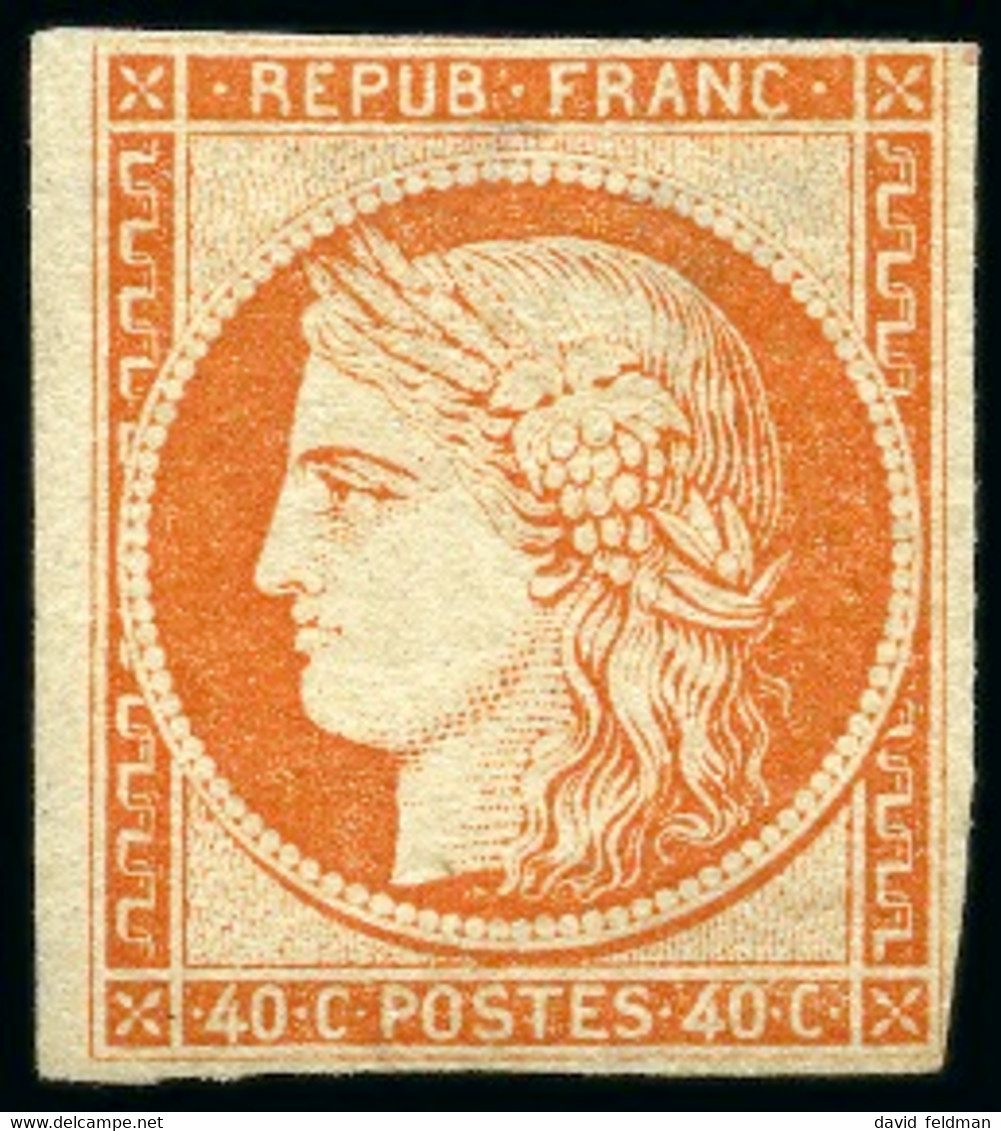 1849, Cérès 40c Orange, Neuf Gomme Non D'origine - 1849-1850 Cérès