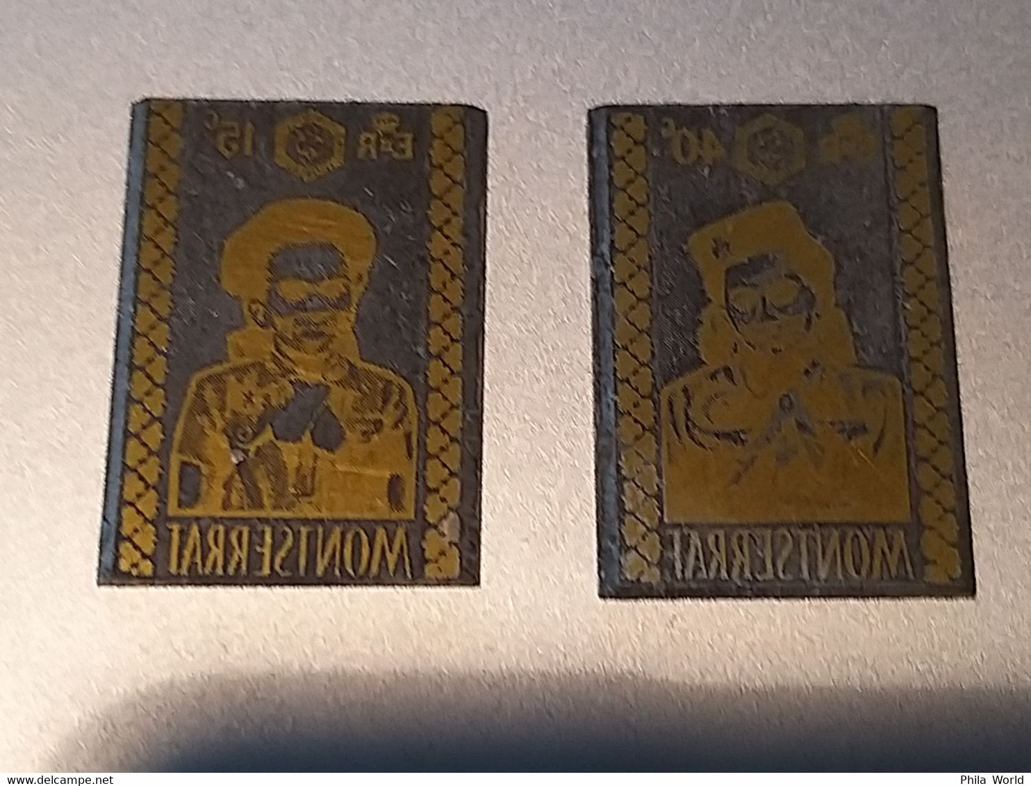 RARE Voire UNIQUE - Thème SCOUTISME Guides Cheftaine - PLAQUES ZINC Imprimerie Pour Catalogue Timbres MONTSERRAT 1970 - Sonstige & Ohne Zuordnung