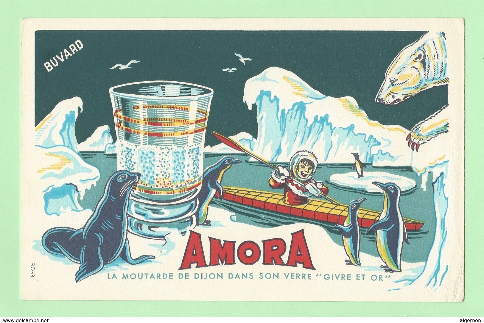 B54 - Buvard AMORA La Moutarde De Dijon Dans Son Verre Givre Et Or - Senape