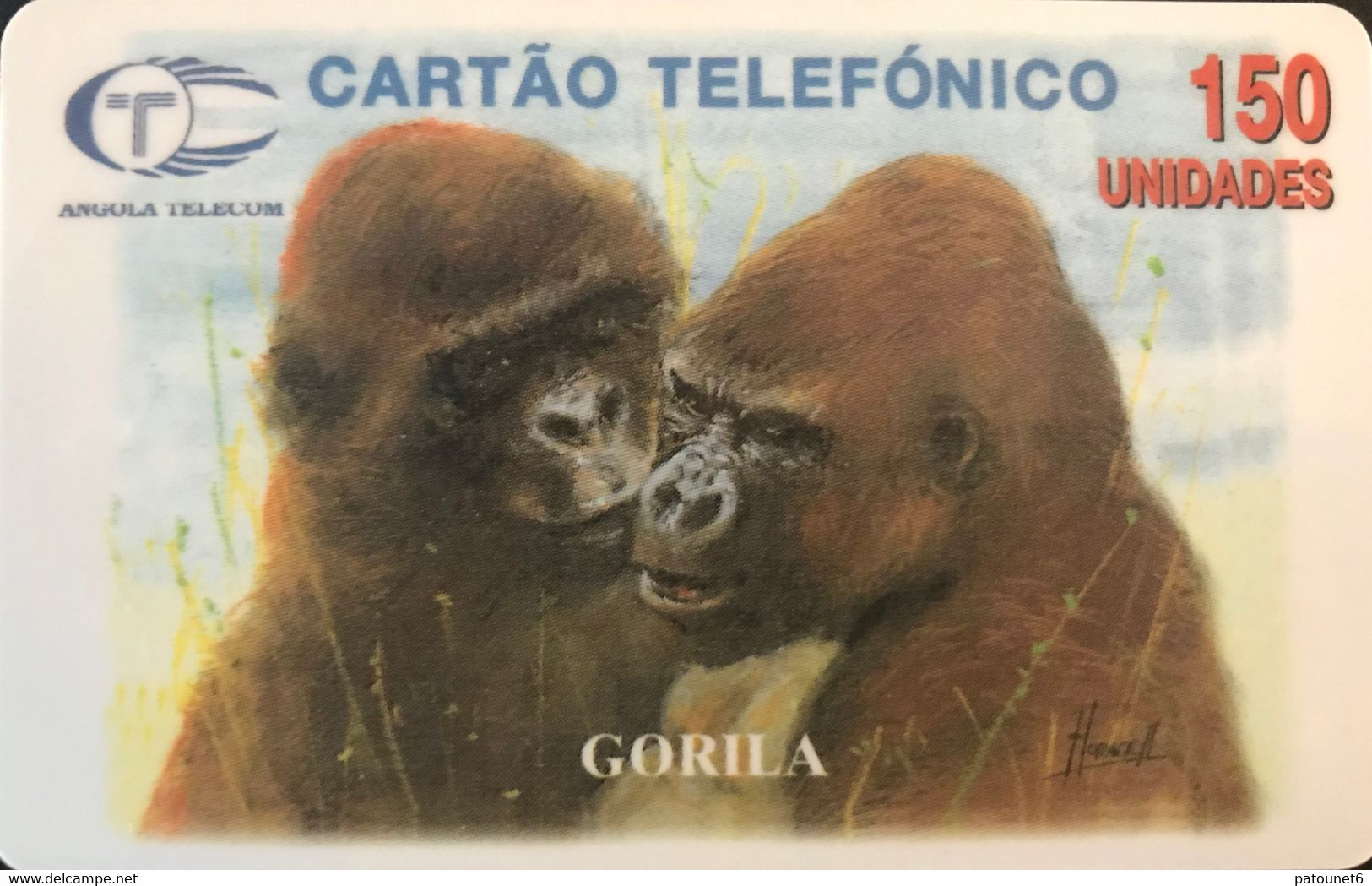 ANGOLA  -  Phonecard  - Gorilla  -   150 Impulsos - Angola